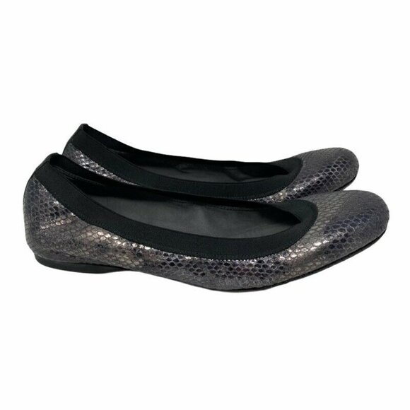 Stuart Weitzman Ballet Flat Shoes Metallic Leather 7.5 - Picture 1 of 9